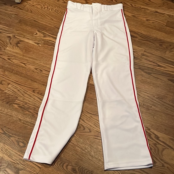 NWT white/red piping baseball pants and two other pairs of white/red pants - Picture 3 of 10